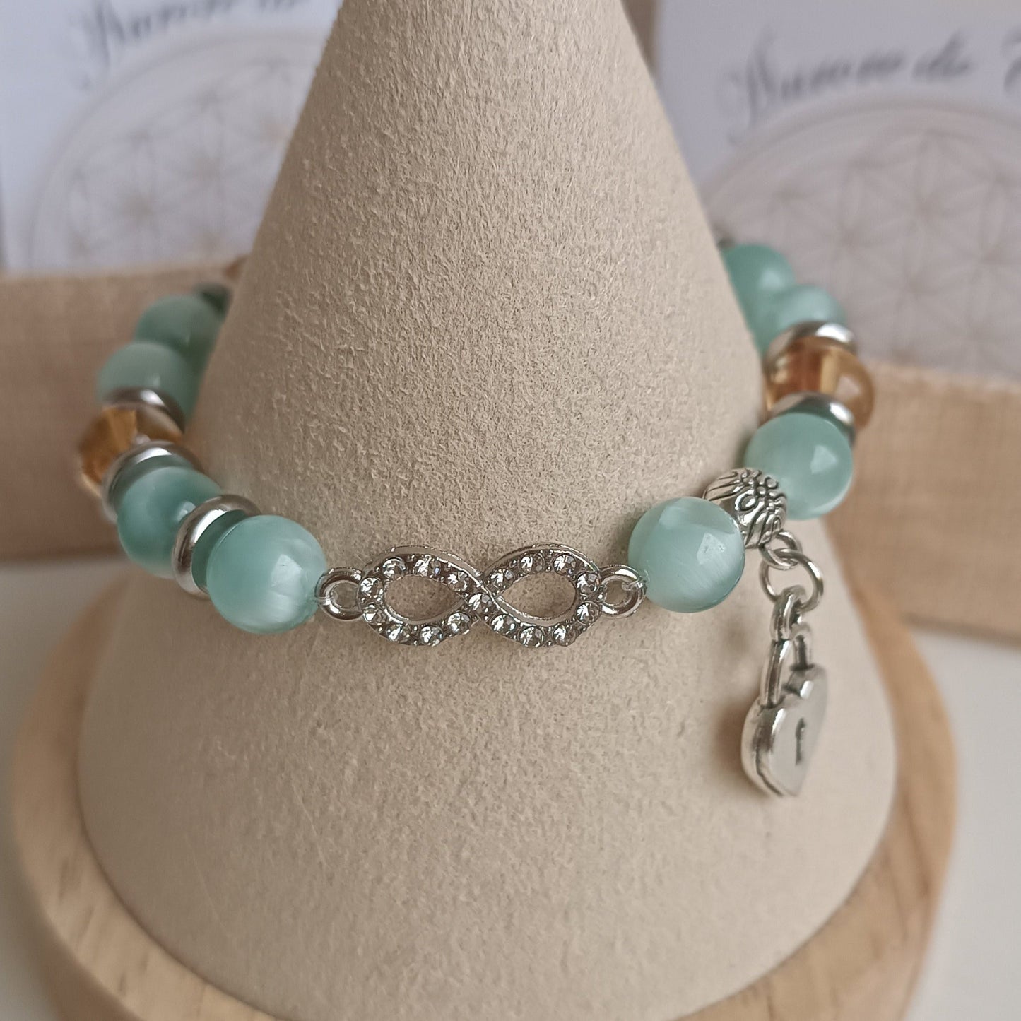 Création fait main bracelet essence minérale calculer sur la date de naissance personnalisés
