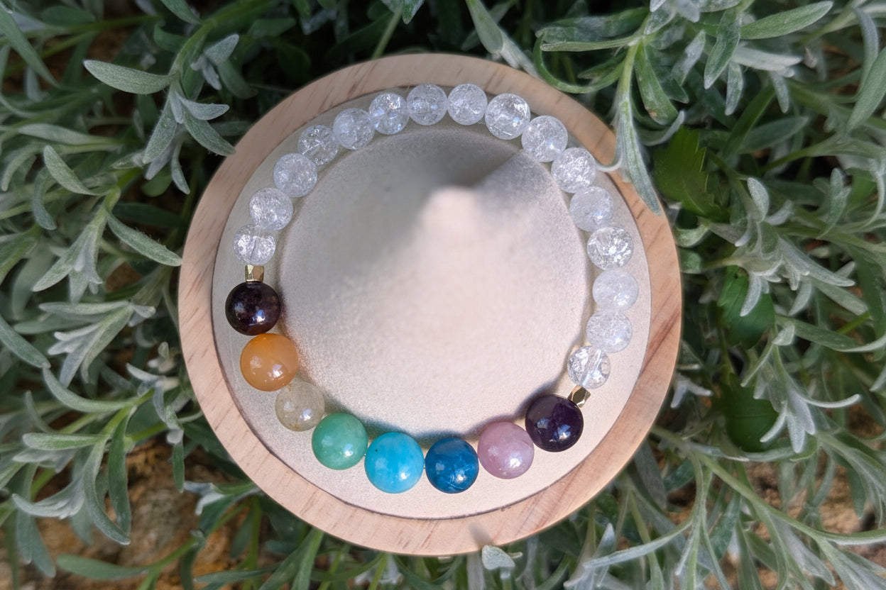 Bracelet Colibrix avec apatite, angélite verte et cristal de roche