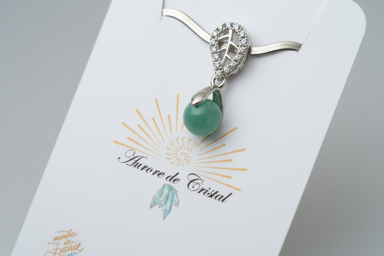 pendentif zircon garniérite épuré auroredecristal